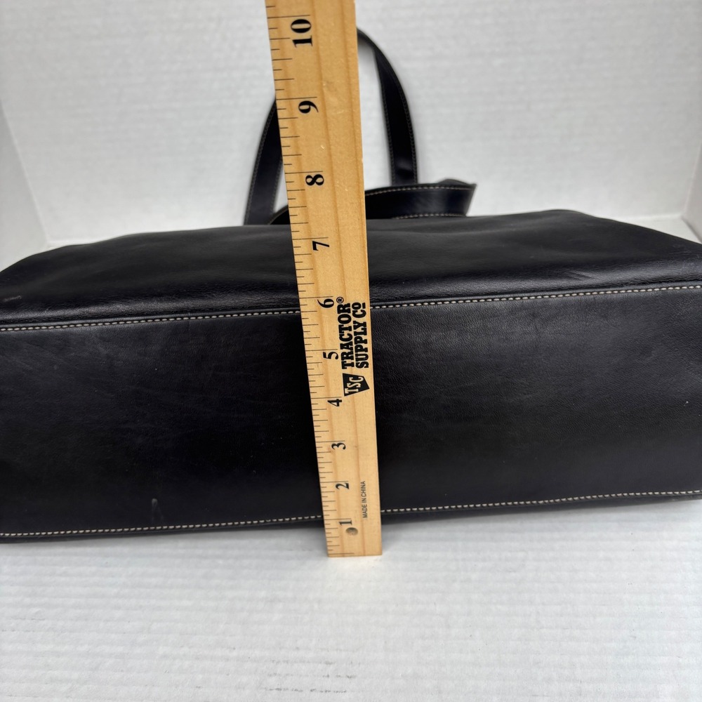 Coach Hampton Black Leather Tote Bag Buckle Straps 5246 Womens - Picture 6 of 14
